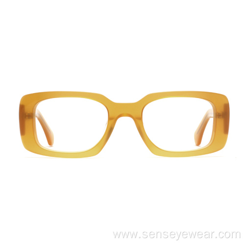 Vintage Design Square Bevel Acetate Frame Optical Glasses